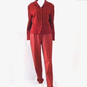 Kenzo Jungle Three Piece Suit With Cord Applques & Plaid Trousers - France
